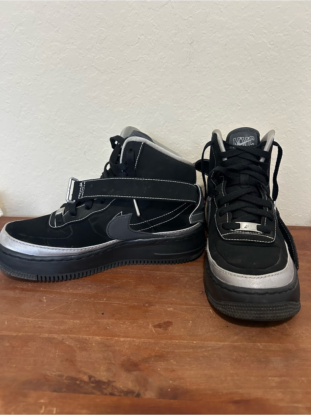 Rox Brown x Nike Wmns Air Force 1 Jester High XX 'NYC' Black Silver Rose Size 9